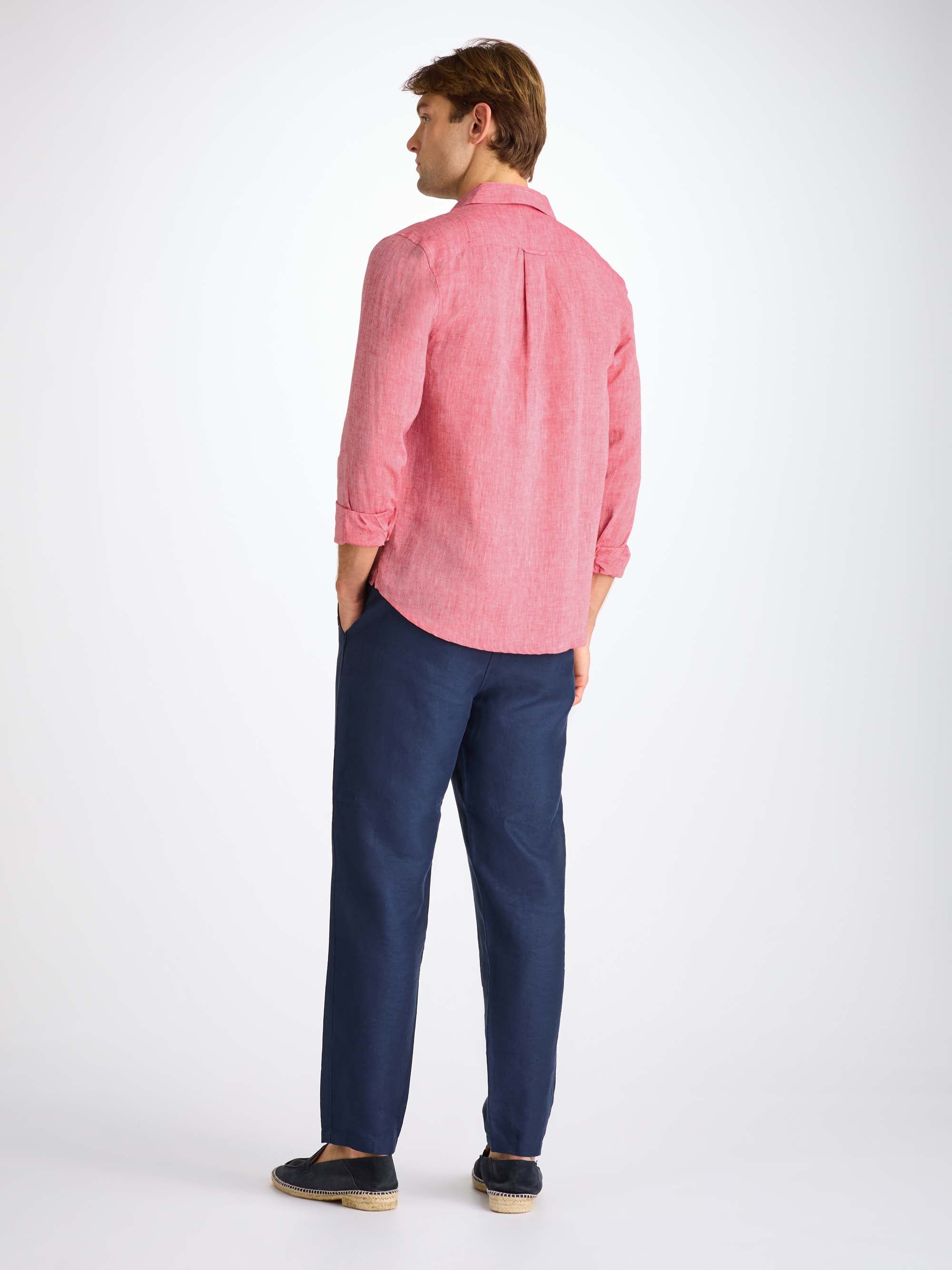 Men's Shirt Monaco Linen Red