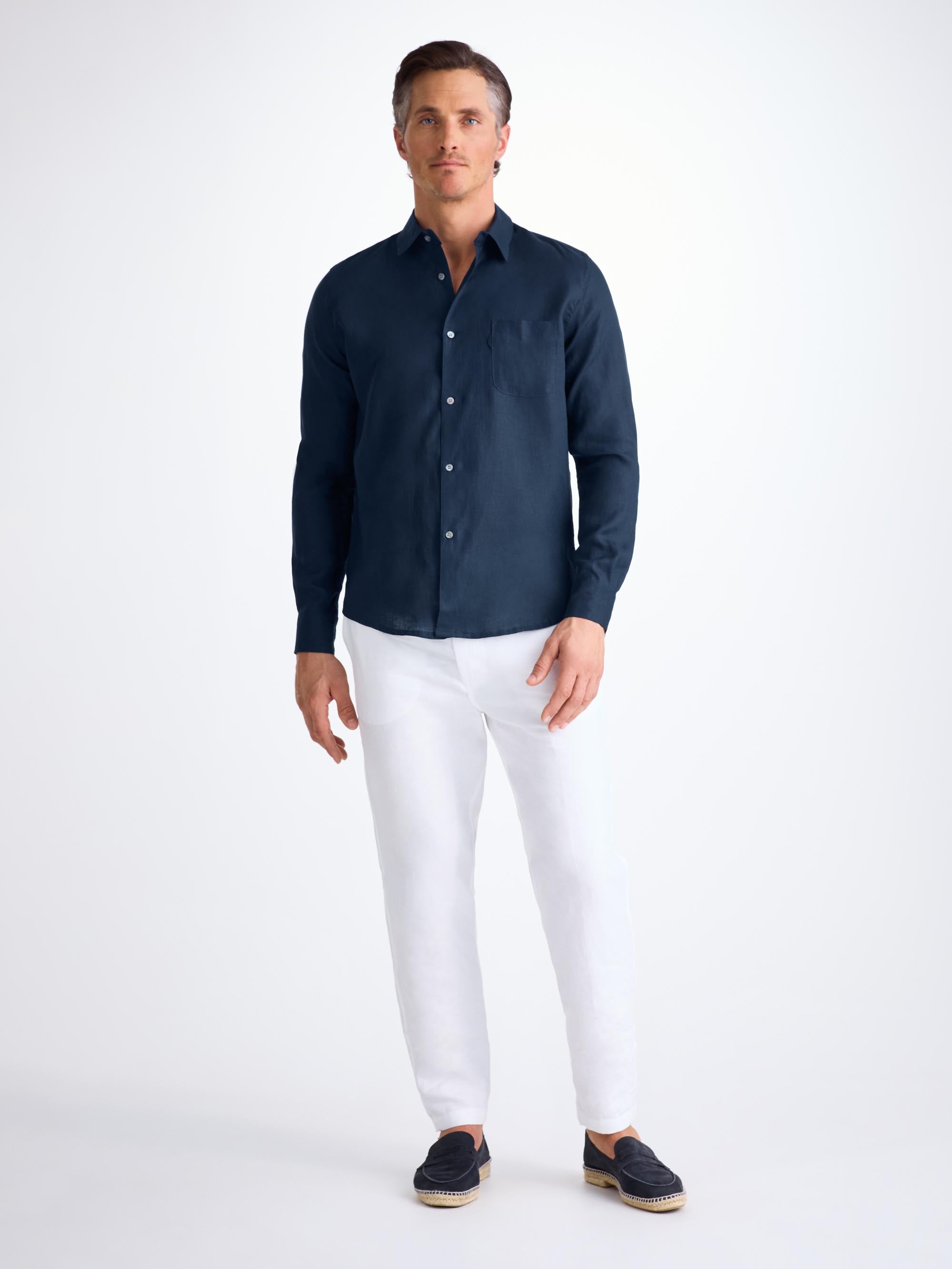 Men's Shirt Monaco Linen Navy