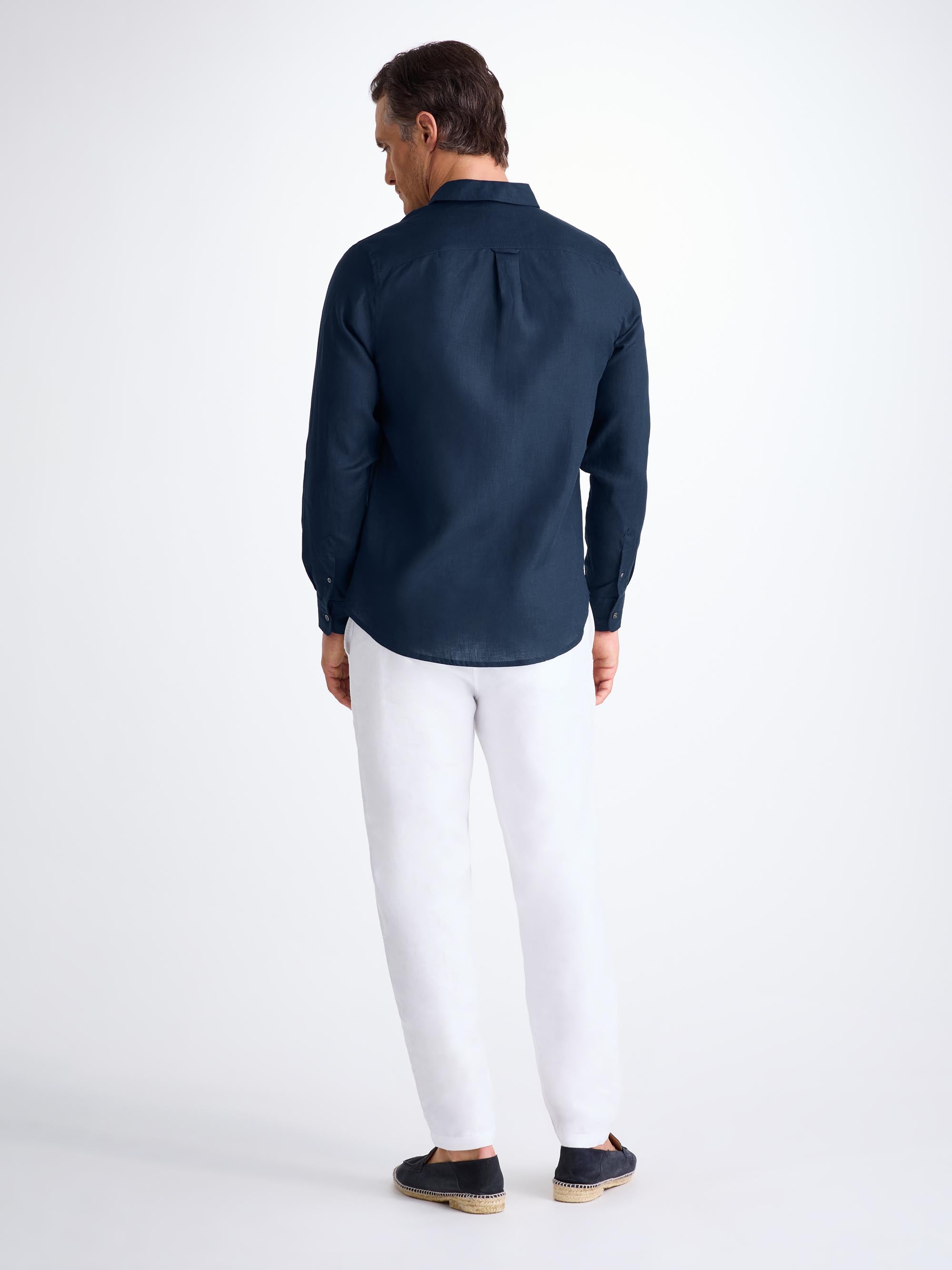 Men's Shirt Monaco Linen Navy