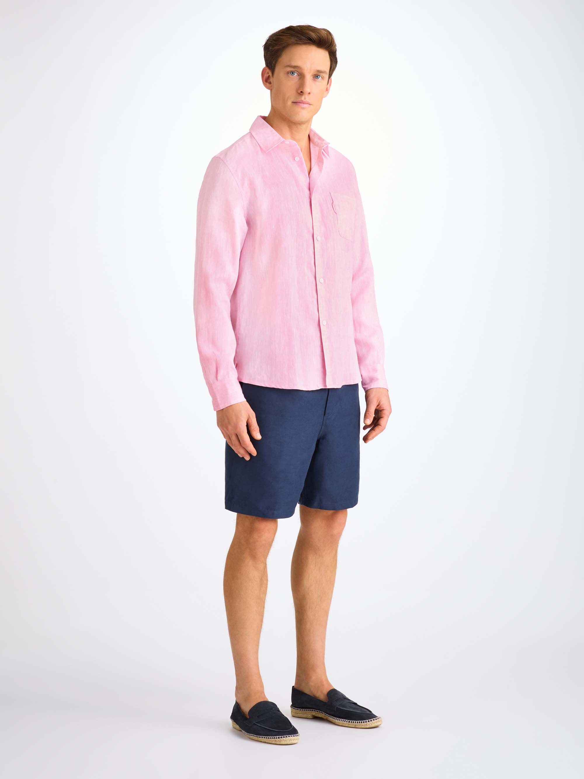Men's Shirt Monaco Linen Pink