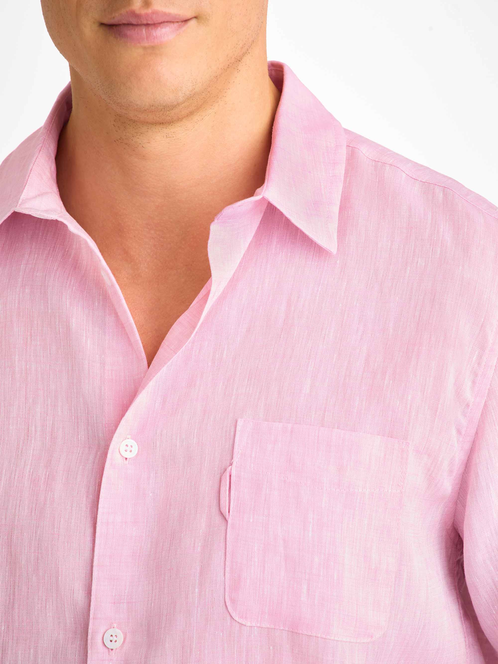 Men's Shirt Monaco Linen Pink