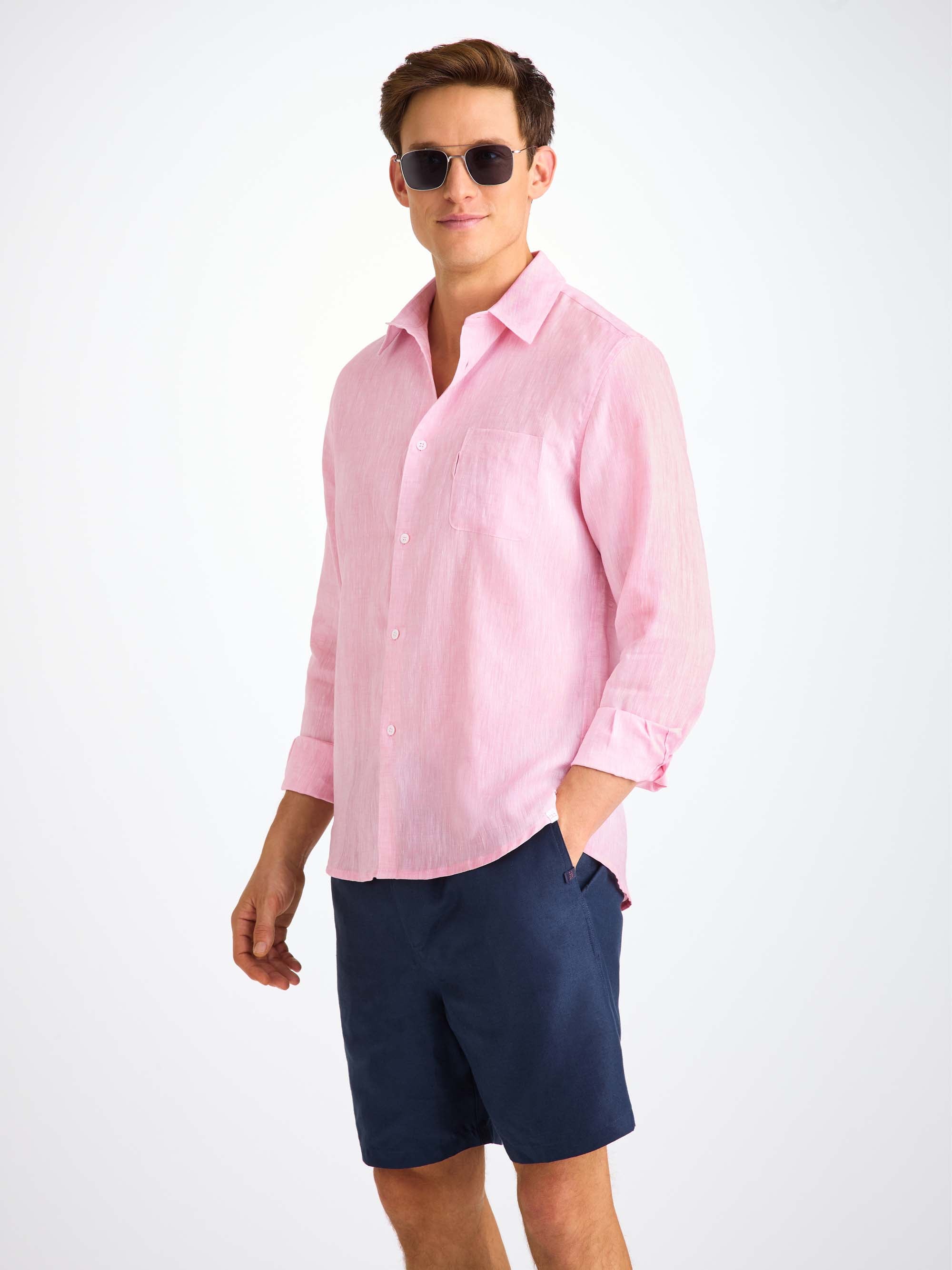 Men's Shirt Monaco Linen Pink